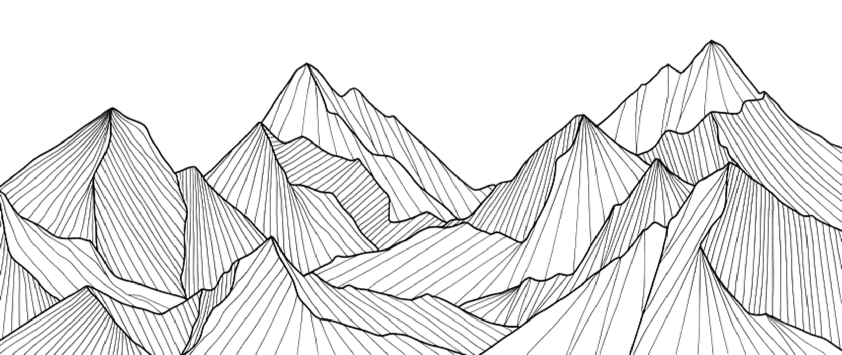 Mountains line-art background